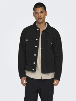 Only and Sons miesten farkkutakki, JUST BOX DNM JACKET Musta