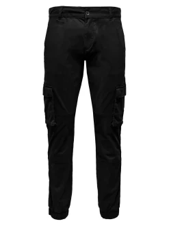 Only and Sons miesten housut, ONSCAM STAGE CARGO CUFF Musta