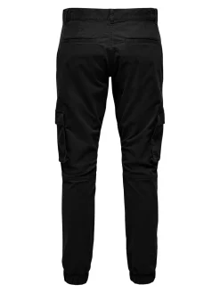 Only and Sons miesten housut, ONSCAM STAGE CARGO CUFF Musta