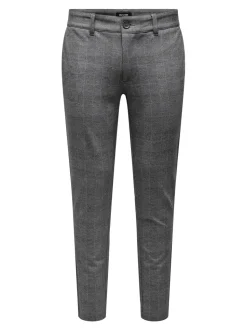 Only and Sons Miesten Housut Mark Check Pant Nos Harmaa Ruutu