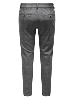 Only and Sons Miesten Housut Mark Check Pant Nos Harmaa Ruutu