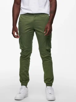 Only and Sons miesten housut, ONSCAM STAGE CARGO CUFF Armeijanvihreä