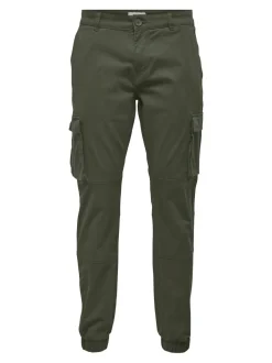 Only and Sons miesten housut, ONSCAM STAGE CARGO CUFF Armeijanvihreä