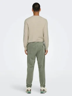 Only and Sons Miesten Housut, LINUS TAP CORDYROY PANT NOS Castor Gray