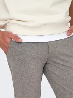 Only and Sons miesten housut ONSMARK SLIM TAP DITSY 2912 PANT NOOS, Tobacco Brown