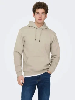 Only and Sons miesten huppari ONSCERES Hoodie Sweat, Silver Lining