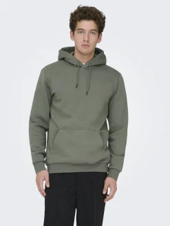 Only and Sons miesten huppari ONSCERES Hoodie Sweat, Castor Gray