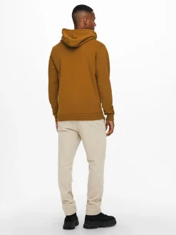 Only and Sons Miesten Huppari ONSCERES LIFE HOODIE SWEAT Keskiruskea