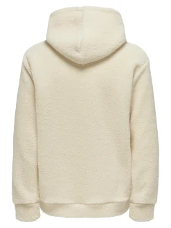 Only and Sons Miesten Huppari Teddy Hoodie Sweat Valkoinen