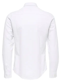 Only and Sons Miesten Kauluspaita CAIDEN PELLAVA Valkoinen