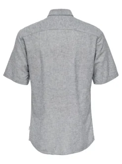 Only and Sons Miesten Kauluspaita ONSCAIDEN SS SOLID LINEN Sininen Kuosi