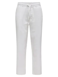 Only and Sons miesten kesähousut, SINUS LOOSE LIN PANT Bright White