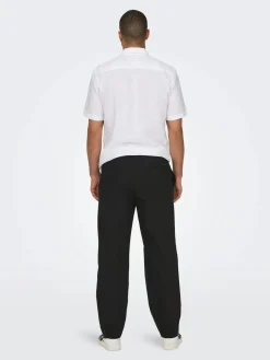 Only and Sons miesten kesähousut, SINUS LOOSE LIN PANT Black