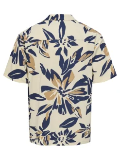 Only and Sons miesten lyhythihainen kauluspaita, PIERO AOP SS JERSEY SHIRT Alabaster Gleam