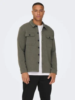Only and Sons miesten paita, KODYL OVERSHIRT Armeijanvihreä