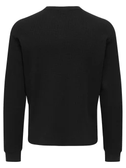 Only and Sons miesten paita, TOBIE REG HENLEY LONGSLEEVE Black