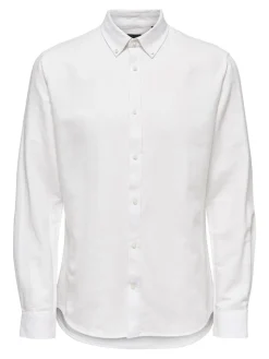 Only and Sons Miesten Pellavapaita CARLO LINEN SHIRT Valkoinen
