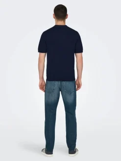 Only and Sons miesten pikeepaita, WYLER LIFE POLO KNIT Dark Navy