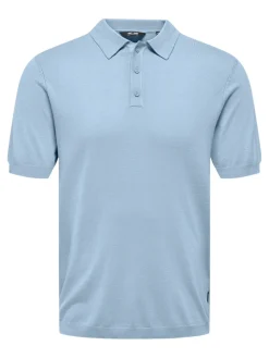 Only and Sons miesten pikeepaita, WYLER LIFE POLO KNIT Vaaleansininen