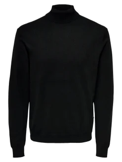 Only and Sons Miesten Pooloneule, Wyler Life Roll Neck Nos Black