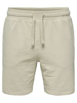 Only and Sons miesten shortsit, K KIAN REG SEERSUCKER SHORTS Beige