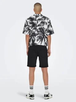 Only and Sons Miesten Shortsit PLY LIFE REG BLK JOG Musta
