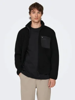 Only and Sons Miesten Teddytakki, DALLAS SHERPA JACKET Musta