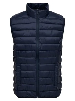 Only and Sons miesten toppaliivi, GAVIN LIFE LIGHT QUILTED ZIP VEST OTW Tummansininen