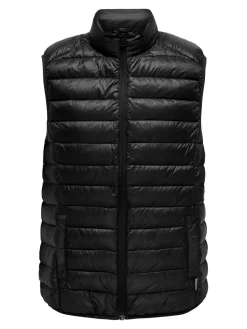 Only and Sons miesten toppaliivi, GAVIN LIFE LIGHT QUILTED ZIP VEST OTW Musta