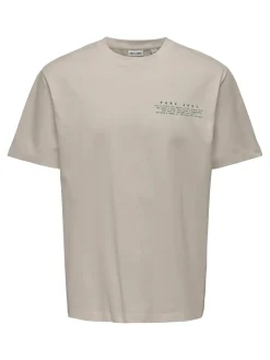 Only and Sons miesten t-paita Onsfred Life RLX SS Print Tee, Silver Lining Citros