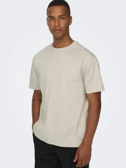 Only and Sons, Miesten T-Paita, Onsfred Rls Ss Tee Noos Beige