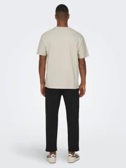 Only and Sons, Miesten T-Paita, Onsfred Rls Ss Tee Noos Beige