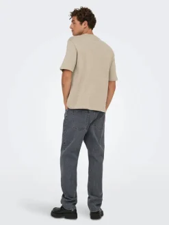 Only and Sons miesten t-paita, GIVO REG 12 SS CREW KNIT String