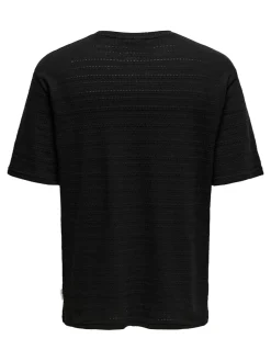 Only and Sons miesten t-paita, GIVO REG 12 SS CREW KNIT Black