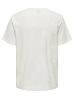 Only and Sons miesten t-paita, MARCO LIFE PALM JACQUARD Cloud Dancer