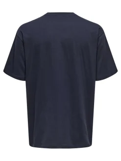 Only and Sons miesten t-paita, ONSXMAS RLX SS TEE HP Navy Blazer