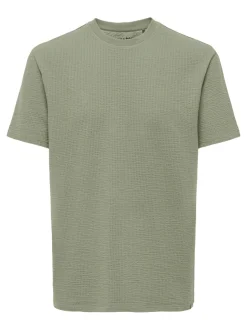 Only and Sons miesten t-paita, K KIAN REG SEERSUCKER SS TEE Seagrass
