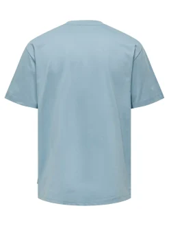 Only and Sons, Miesten T-Paita, Onsfred Rls Ss Tee Noos Vaaleansininen