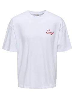 Only and Sons Miesten T-Paita, Onsmalik Caseys Loose SS Tee Bright White