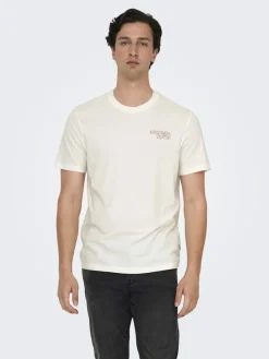 Only and Sons miesten t-paita, CHRIS LIFE REG SS TEE Cloud Dancer