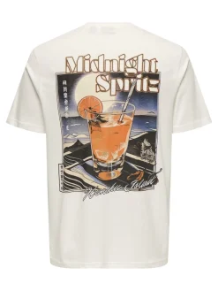 Only and Sons miesten t-paita, CHRIS LIFE REG SS TEE Cloud Dancer