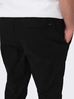 Only and Sons pellavahousut, LINUS CROP Musta