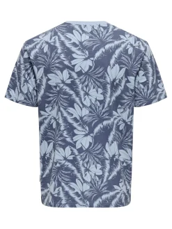 Only and Sons t-paita, PERRY REG LEAF Tummansininen