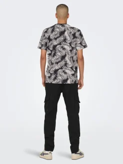 Only and Sons t-paita, PERRY REG LEAF Tummansininen