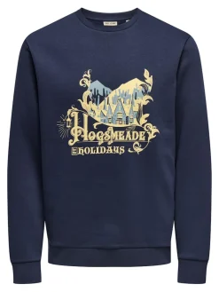 Only and Sons Xmas Reg Crew HP, Navy Blazer