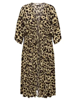 ONLY CARMAKOMA naisten kimono, CARBRUNO LIFE 3/4 MIDI KIMONO Ruskea Kuosi