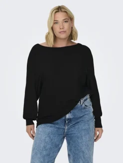 Only Carmakoma naisten neule, CARNEW ADALINE L/S PULLOVER KNT Musta