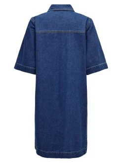 Only mekko ONLBELLE S/S Button Dress DNM, sininen