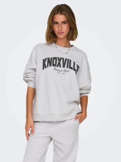 Only Naisten Collegepusero, ONLDEBORAH L/S CLUB O-NECK Vaaleanharmaa