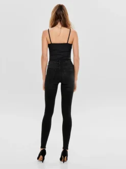 Only Naisten Farkut, Blush Hw Button Sk Ankle Musta